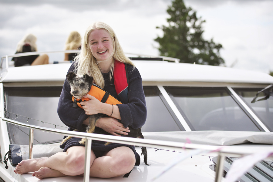 Dog in life jacket