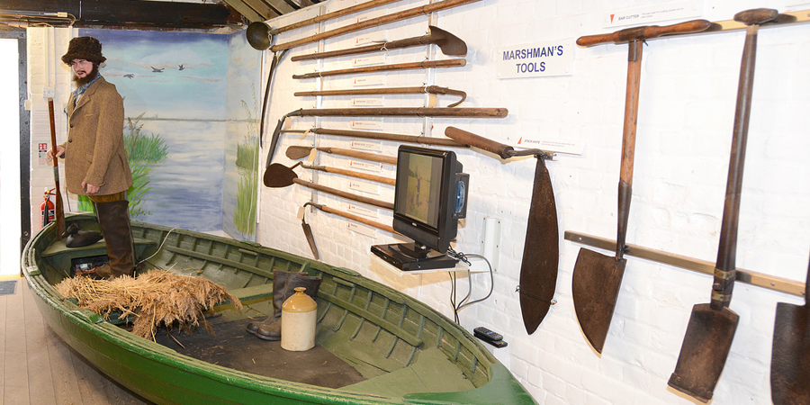 Eric the Marshman in his reedlighter at the Museum of the Broads