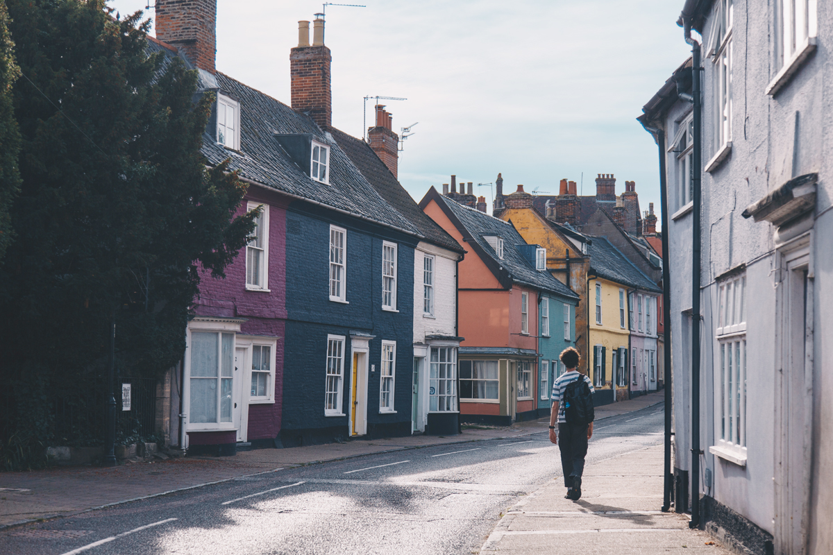 colourful houses on bridge street in bungay