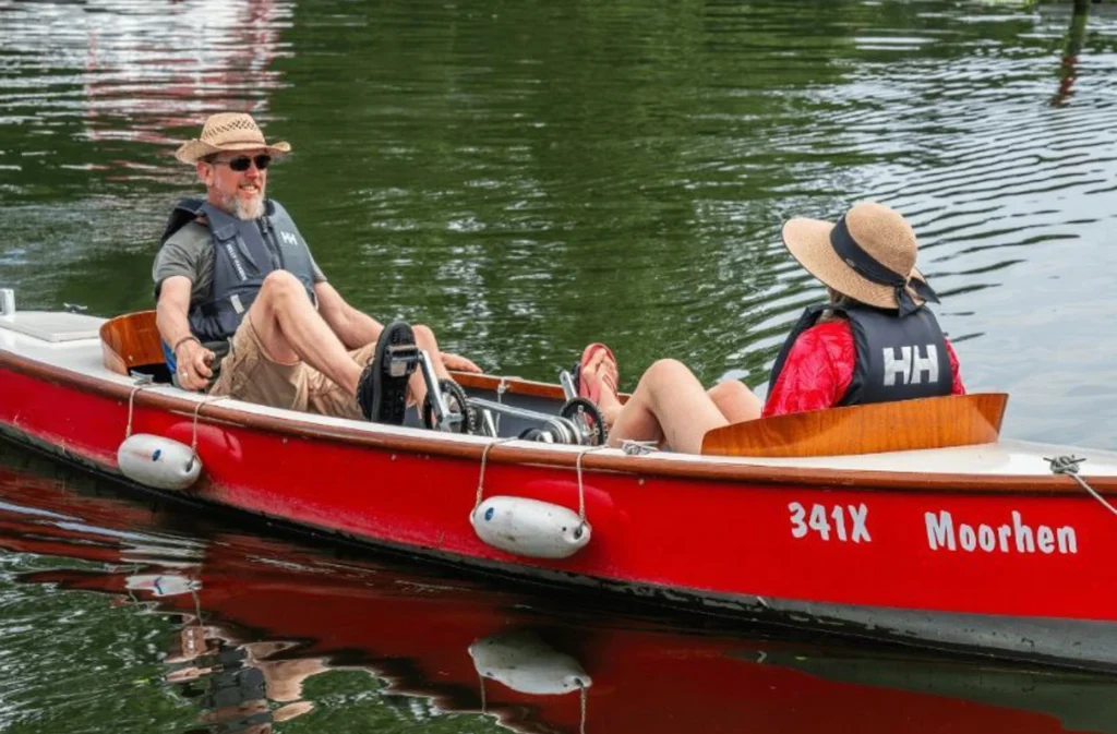Two person pedal boat on River Waveney