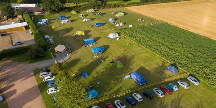 Spacious camping pitches at Wroxham Barns