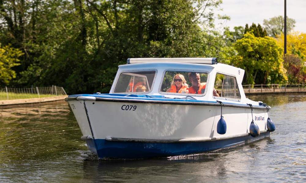Scenic Norfolk Broads views from a Broads Tours day boat