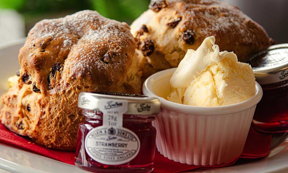 Homemade cream tea at Wroxham Barns cafes