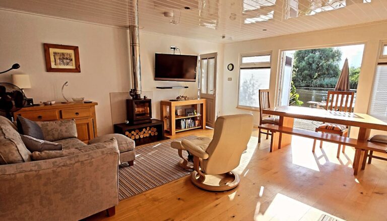 Interior shot of holiday property on the Norfolk Broads