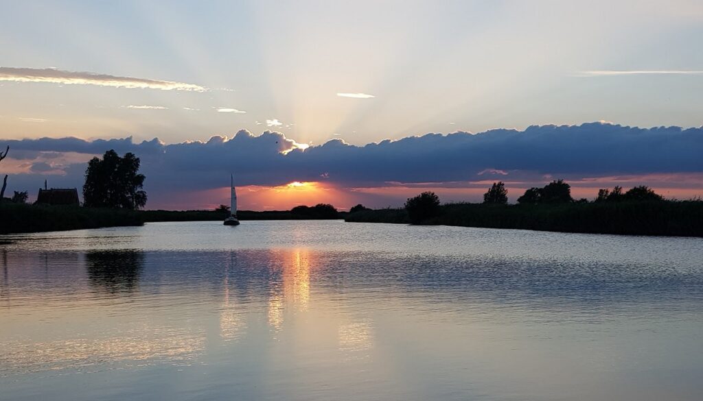 Sunset over the Norfolk Broads
