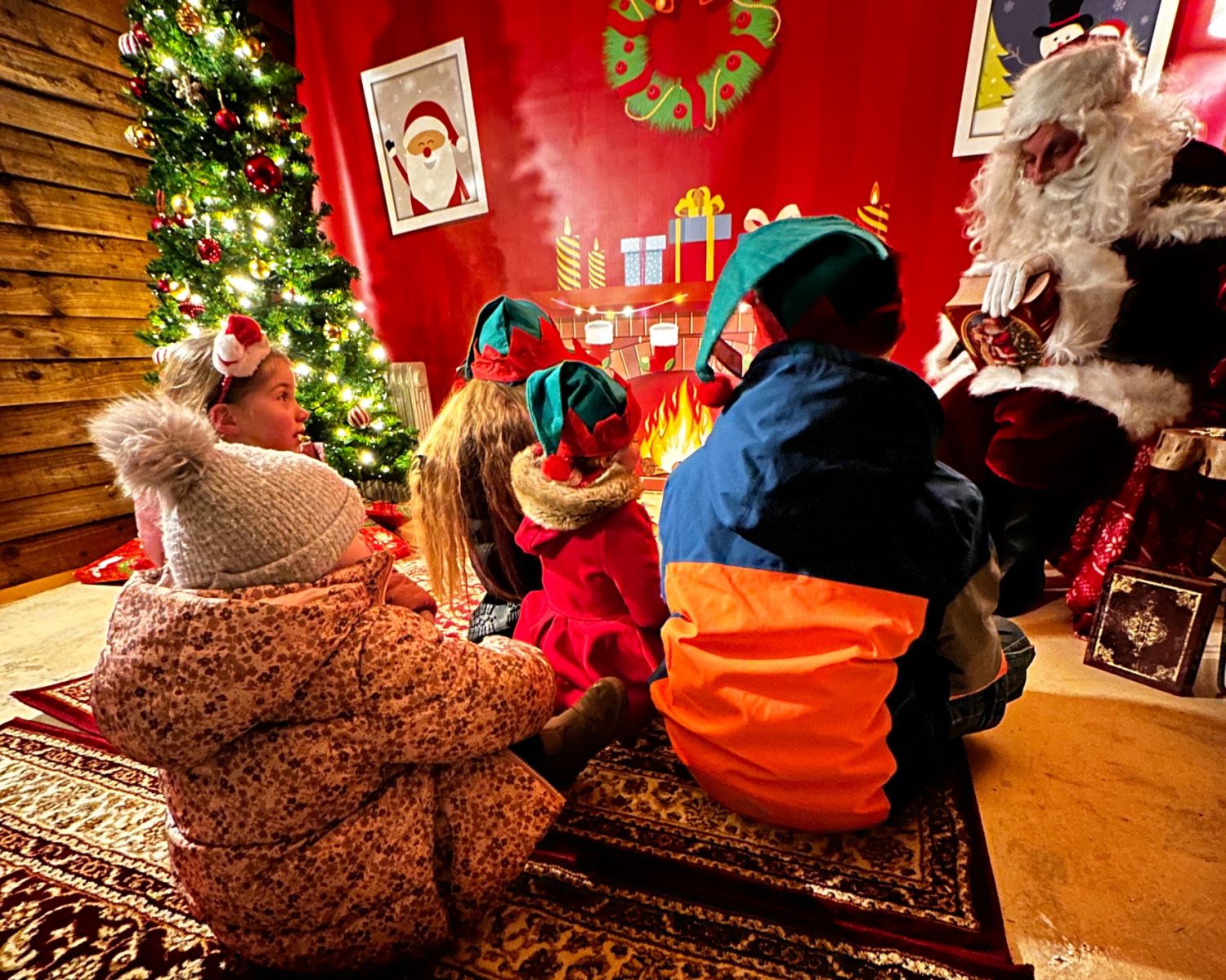 santa reading story children at Wroxham Barns