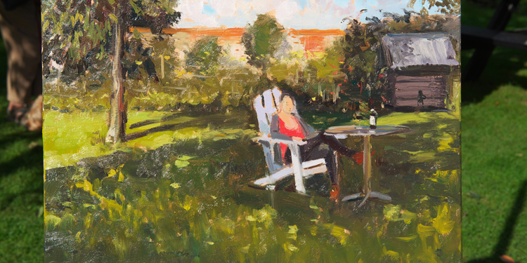 Oil painting of the Broads - Julian Claxton Brush with the Broads Arts Festival2015