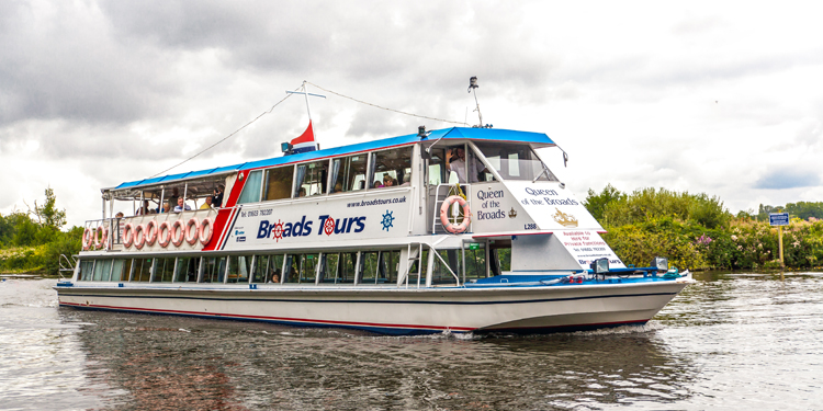 River trip boat on the Broads