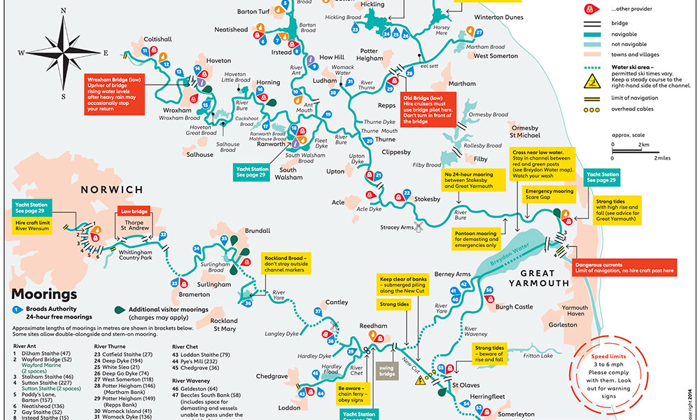 Boating map of The Broads