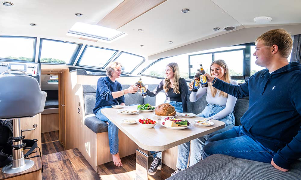 Inside a holiday cruiser