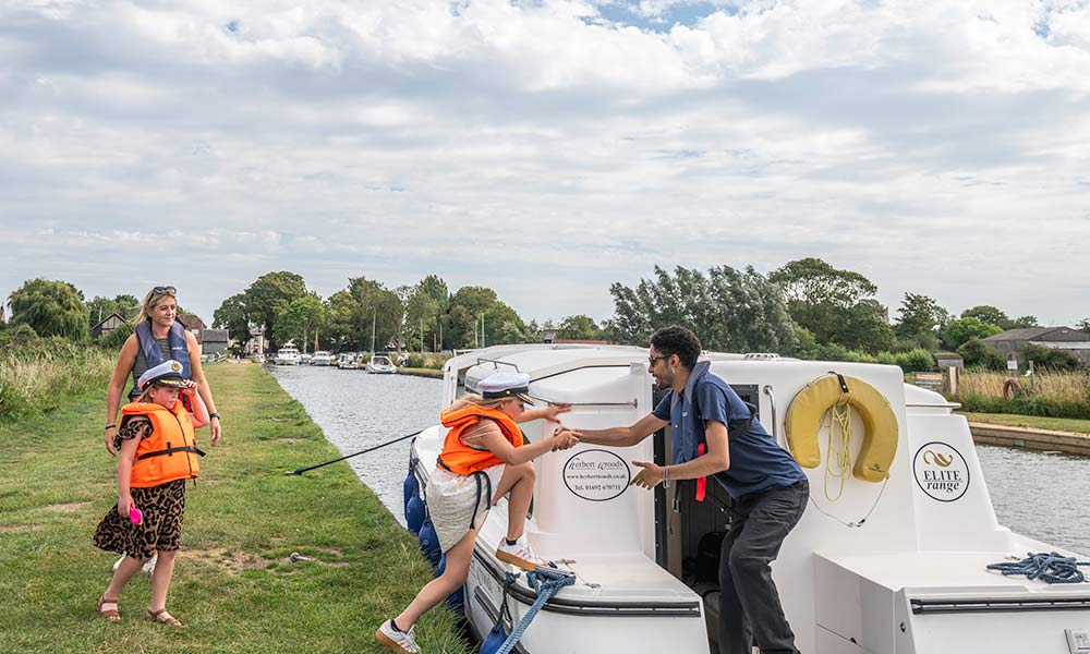 Take care when getting on or off a boat, always wear a buoyancy device