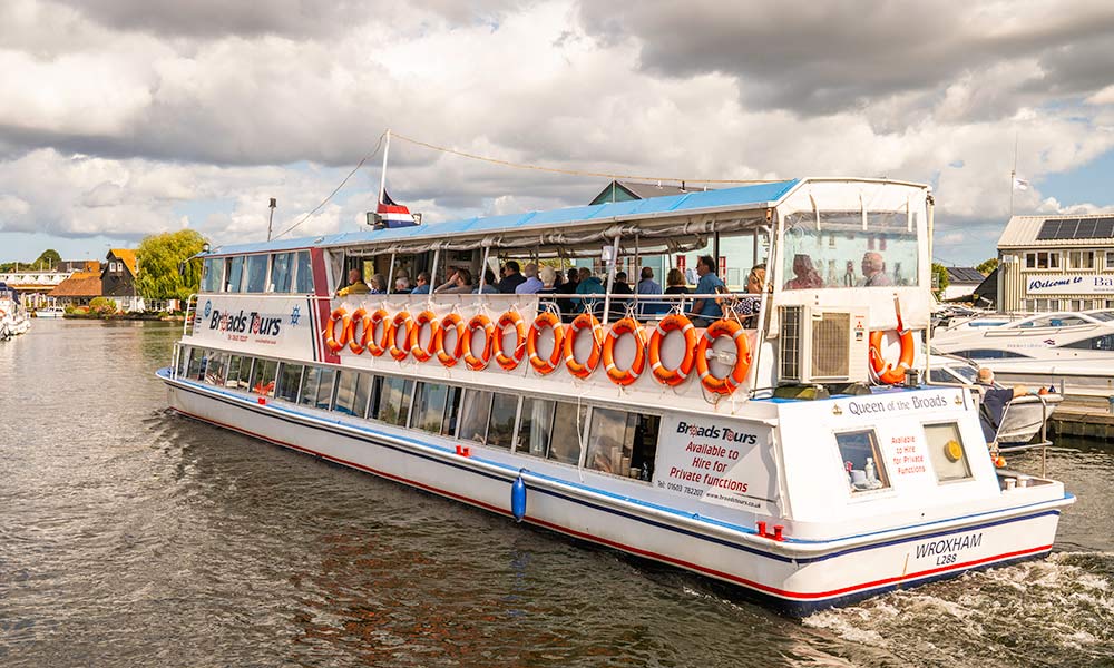 Boat trips from Wroxham in the Broads National Park