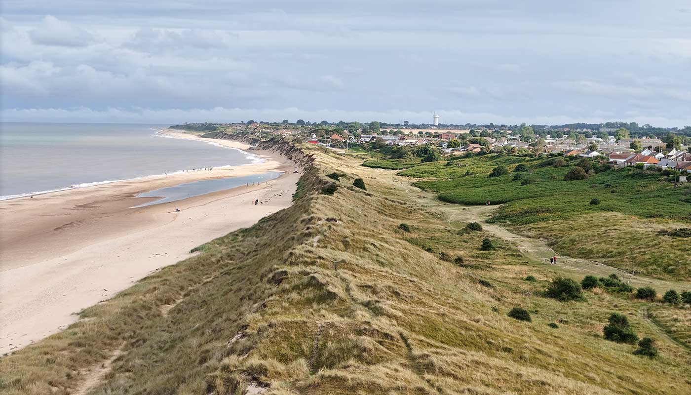 Winterton Beach Norfolk seen from the air
