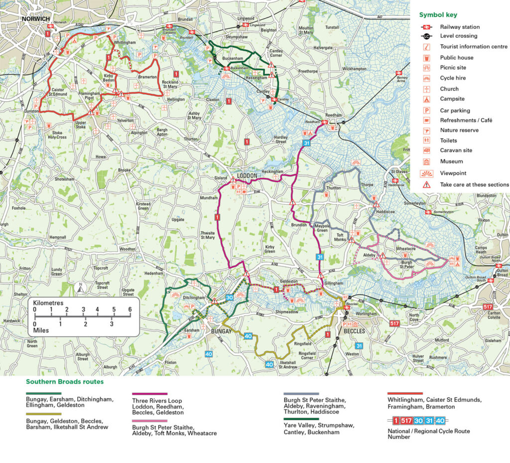 Southern Broads Cycle Route map - pdfs are available to download on the page