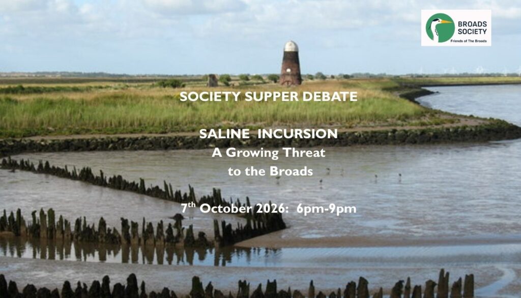 October Society Supper - 'Saline Incursion - a Growing Threat to the Broads'
